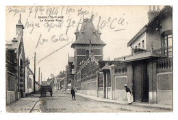 31567-LE-62-SANGATTE-PLAGE-La Grande Rue-------------animée-attelage - Sangatte