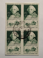 Timbres FRANCE - Année 1949 - Rèf Y&T : N°828 - Bloc De 4 - Variété "b" Tache à L'Oeuil, "E" De République Et Sur Le Nez - Usados