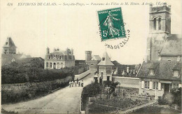 - Pas De Calais -ref-B83- Sangatte Plage - Panorama Des Villas De M. Henon - à Droite L Eglise - - Sangatte