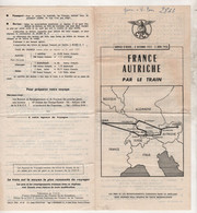 HIVER 1955 1956 - CICE - HORAIRES FRANCE AUTRICHE PAR LE TRAIN - Europe