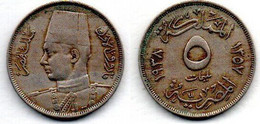 Egypte -  5 Millièmes 1938 TB+ - Egitto