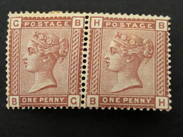 SG 166 1d Red  Pair  MH * - Unused Stamps