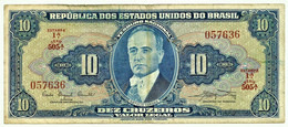Brasil - 10 Cruzeiros - ND ( 1961 ) - Pick 167.a - Série 505.ª - Estampa 1.ª - Getúlio Vargas - Brasil