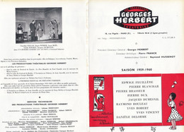 Programme De Théâtre- Georges Herbert - Rue Pigalle - Saison 1959-1960 - Illustré Par Jean EFFEL - Programs