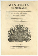 1814 Torino Regno Di Sardegna Royaume De Sardaigne Carta Bollata Stempelpapier Turin 2 Pp. In-fol - Decrees & Laws