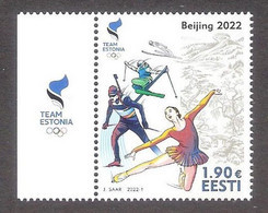 Winter Olympic Games 2022 Estonia MNH Stamp  Mi 1032 - Invierno 2022 : Pekín