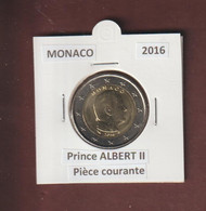 MONACO - 2016 - LE PRINCE ALBERT II . Pièce De 2€ Courante  - 2 Scannes - Monaco