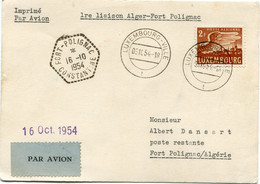 LUXEMBOURG IMPRIME PAR AVION DEPART LUXEMBOURG 06-10-54 POUR L'ALGERIE - Storia Postale