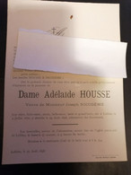 Adélaide HOUSSE, Veuve Joseph NICODEME, Née à Lobbes, Y Dcd En 1898 - Avvisi Di Necrologio