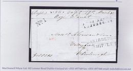 Ireland Cork Maritime 1845 SKIBBEREEN/SHIP=LETR On Letter Chile To Edinburgh, Unframed "No1" Of Schull - Non Classificati