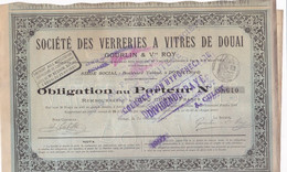 FRANCE - SOCIETE DES VERRERIES A VITRES DE DOUAI - OBLIGATION AU PORTEUR - A - C