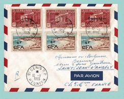 1955. Enveloppe Affranchie Lettre Par AVION De SAINT-DENIS De La RÉUNION à 17 St JEAN D'ANGÉLY - Briefe U. Dokumente