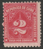 Cuba 1927 Sc J9 Yt Taxe 9 Postage Due MH* Disturbed Gum - Strafport