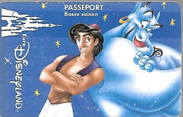 PASS--EURODISNEYLAND-ALADDIN- V°N° VGS SE 00096--Valide 1 Jour Saison Basse-BE -RARE - Disney Passports