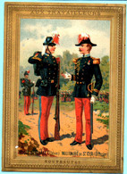 Chromo Aux Travailleurs. Calendrier 1887 Avril à Septembre. Militaria. Uniformes Militaires. École St. Cyr. Imp. Sicard - Formato Piccolo : ...-1900