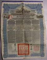 The Chinese Government. Emprunt De L'Etat Chinois 5% De 1913 De Réorganisation (Banque Russo-Asiatique) 100£ - - Asia