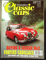 THOROUGHBRED & CLASSIC CARS Aug 1992 - JAGUAR MK2 40's CADILLAC TRIUMPH RILEY LOTUS CORTINA - Transportation