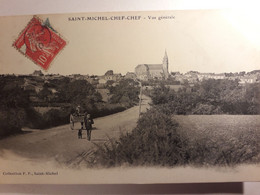 Carte Postale De Saint-Michel-Chef-Chef, Vue Générale, Gendarme Et Chien - Saint-Michel-Chef-Chef