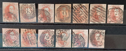Belgique 1849/61 N°5+8+12 13 Timbres Ob, Touché,B,TB - 1849-1865 Medallions (Other)