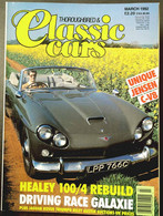 THOROUGHBRED & CLASSIC CARS Mar 1992 - JENSEN C-V! HEALEY 100/4 RACE GALAXIE JAGUAR ROVER TRIUMPH RILEY AUSTIN - Transportation