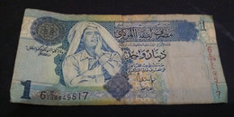 Libya , 1 Dinar , Muammar Al-Ghaddafi , 2004 , Pick 68a - Libya