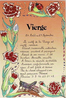 - CP- Astrologie - Signes Du Zodiaque - Style Fleurs Butinées  - Vierge - Astrology