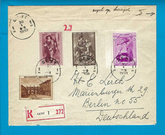 België N°510 Aangetekende Omslag Vanuit Gent 1 Naar Berlin (Deutschland) 1939 UNG - Cartas