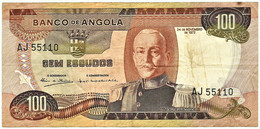 Angola - 100 Escudos - 24.11.1972 - Pick 101 - Série AJ - Marechal Carmona - PORTUGAL - Angola