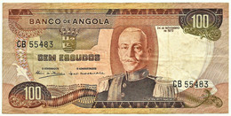 Angola - 100 Escudos - 24.11.1972 - Pick 101 - Série CB - Marechal Carmona - PORTUGAL - Angola