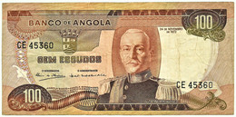 Angola - 100 Escudos - 24.11.1972 - Pick 101 - Série CE - Marechal Carmona - PORTUGAL - Angola