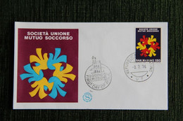 FDC ( Premier Jour D'Emission ) SAN MARINO  : SOCIETA UNIONE MUTUO SOCCOSO - 8 JUILLET 1976. - FDC