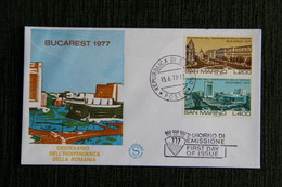 FDC ( Premier Jour D'Emission ) SAN MARINO  : BUCAREST 1977 - 15 JUIN 1977. - FDC