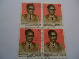 CONGO  DEMOCRATIC USED STAMPS BLOCK OF 4 - Autres & Non Classés