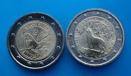 2021 Estonia 2 Euro Coins EESTI Coin Wolf +  Canis / Fenno Ugria EU  UNC  Lot 2 Coins - Estonie