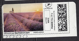 France - Frankreich Timbre Personnalisé Y&T N°MTEL LV20-006a - Michel N°BS(?) (o) - Champ De Lavande - Druckbare Briefmarken (Montimbrenligne)