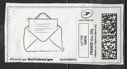 France - Frankreich Timbre Personnalisé Y&T N°MTEL LV20-020 - Michel N°BS(?) (o) - Lettre Ouverte Stylisée - Francobolli Stampabili (Montimbrenligne)