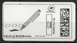 France - Frankreich Timbre Personnalisé Y&T N°MTEL LV20-040 - Michel N°BS(?) (o) - Stylo à Bille Stylisé - Druckbare Briefmarken (Montimbrenligne)