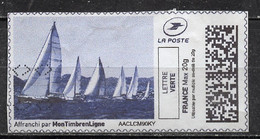 France - Frankreich Timbre Personnalisé Y&T N°MTEL LV20-044 - Michel N°BS(?) (o) - Régate - Printable Stamps (Montimbrenligne)