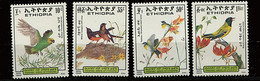 Ethiopie ** N° 1246 à 1249 - Oiseaux - Ethiopia