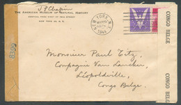 Guerre 40/45 - Lettre Exp. De NEW-YORK (USA) Le 29 Mars 1944 Vers Léopoldville + Double Censure Américaine Et Congolaise - Storia Postale