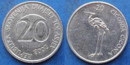 SLOVENIA - 20 Tolarjev 2003 "white Stork" KM# 51 Republic - Edelweiss Coins - Slovenia