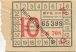Deutschland - Berlin - BVG - Fahrschein 1944 - Europe