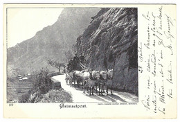 Grimselpost - MALLE POSTE - ATTELAGE DE CHEVAUX - Ed. Brugger, Meiringen - Brügg