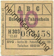 Deutschland - Berlin - Berlin - BVG - Zuschlag-Fahrschein 1962 - Europe