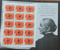 SP) 1995 UNITED STATES, GEORGIA O'KEEFFE, RED POPPY, ART, PAINTING, MNH - Sonstige & Ohne Zuordnung