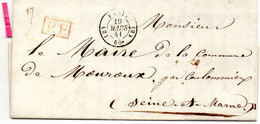 Paris - LAC (19/03/1841) En Port Payé Bureau B (tàd 1501, Lettres Tournées Vers La Droite) - 1801-1848: Precursors XIX