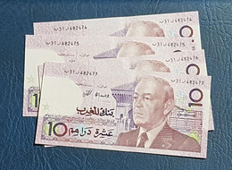 MAROC : Lot 5 - 4 Billets De 10 Dirhams (Hassan II) 1987 "UNC" - Numéros De Série Consécutifs - Marocco