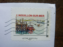 L'AIGUILLON SUR MER  Timbre Adhésif Oblitéré Sur Lettre - Adhesive Stamps