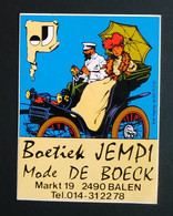 AUTOCOLLANT STICKER - BOETIEK JEMPI - MODE DE BOECK - BALEN BELGIUMBELGIQUE - MAGASIN VÊTEMENTS - VOITURE AUTOMOBILE - Stickers