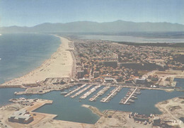 66 CANET-EN-ROUSSILLON VUE AERIENNE  PLAGE RADIEUSE LE PORT LA STATION L'ETANG ET LA CHAINE DES ALBERES - Canet En Roussillon